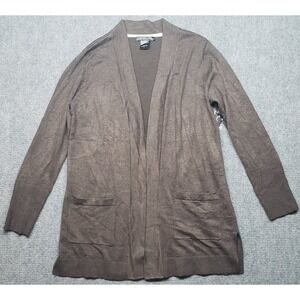 United States Sweaters Women L Brown Mink Heather Combo Cardigan Long Sleeve New